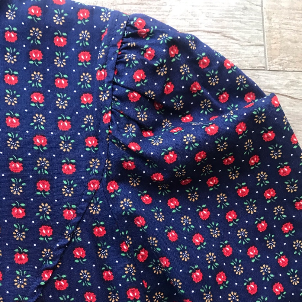 Vintage Robbie Bee Floral Prairie Dress Cottagecore Country Mock Neck Midi - Picture 8 of 9